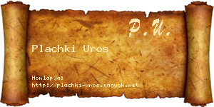 Plachki Uros névjegykártya
